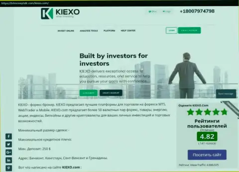 Рейтинг FOREX организации Киексо, представленный на сайте BitMoneyTalk Com