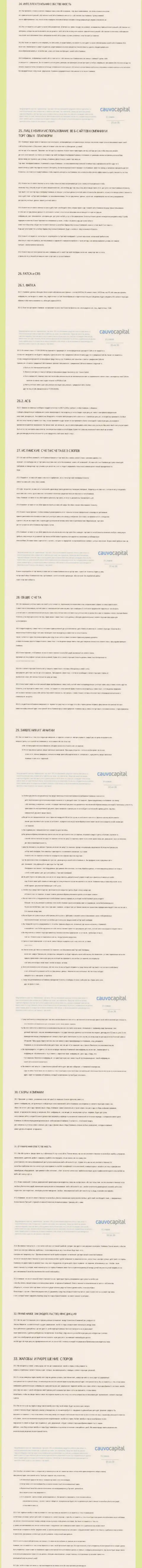 Часть 4 пользовательского соглашения дилинговой организации CauvoCapital